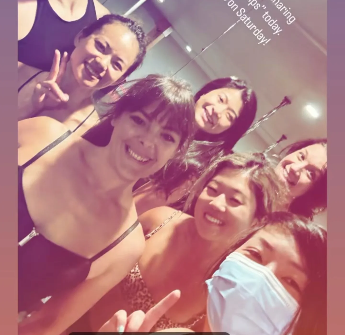 Instagram story of the group after Polina Zueva's pop-up class at VRV3 Studios in San Francisco.